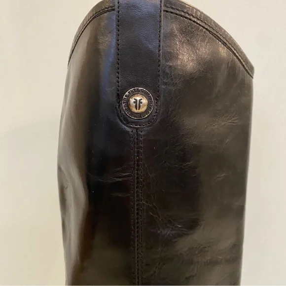 Frye Melissa Button Black Leather Knee High Boot Extended Calf size 9 - Picture 3 of 10